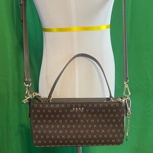 DKNY Brown Crossbody Bag with Chain Detail